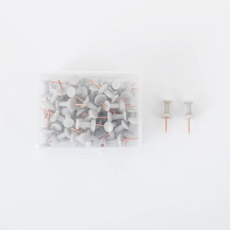 50-piece Creative Morandi colour push pin set with green, grey, pink, and mixed options