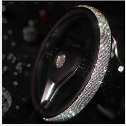 Universal anti-slip PU leather steering wheel handle set in various colours