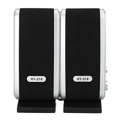 Black USB-powered mini notebook speaker for laptops with portable design