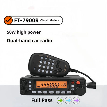 High-power car interphone walkie-talkie for vehicles with 507 antenna and choice of mounting clamps.