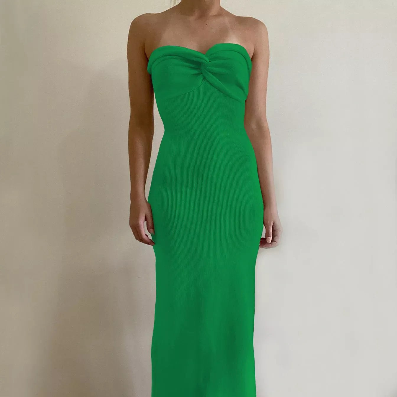 Women's knitted cross off-shoulder dress in various colours