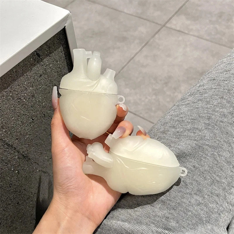 3D Heart Style Silicone Case for AirPods Pro and 3rd Generation in wine red and ivory white