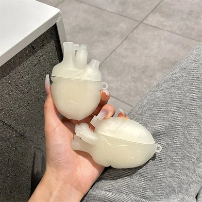 3D Heart Style Silicone Case for AirPods Pro and 3rd Generation in wine red and ivory white