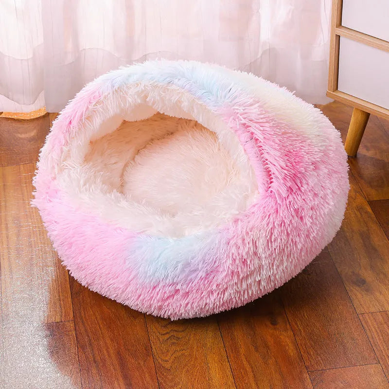 Waterproof cloth dog kennel with semi-enclosed design and removable cover in a gradient colour