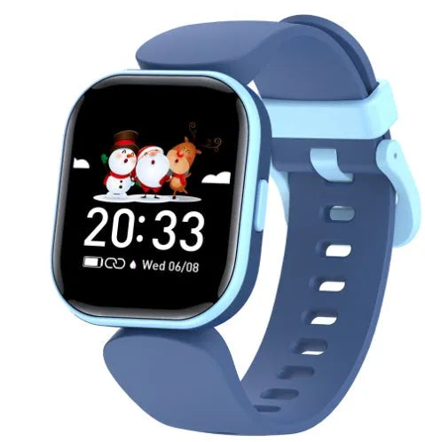 Blue H39T children's smart watch with sporty TPU strap and 1.4-inch screen on wrist