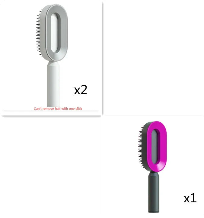Premium self-cleaning hair brush with airbag massage technology for smooth, healthy hair