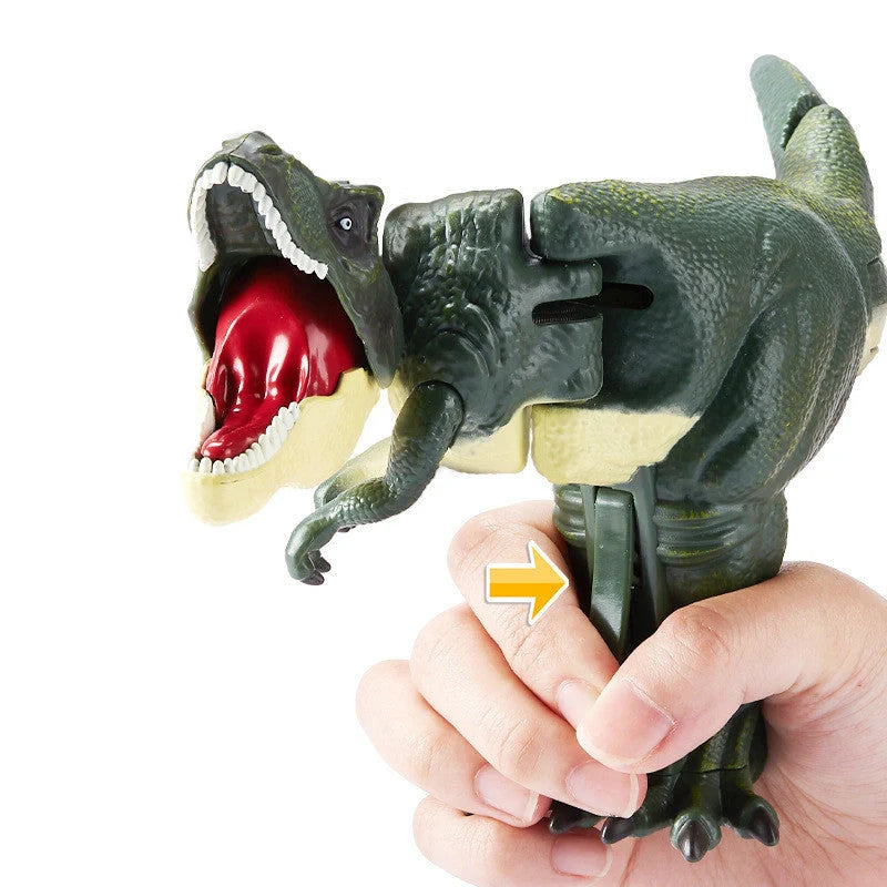 Battery-free green telescopic spring swing dinosaur toy for children