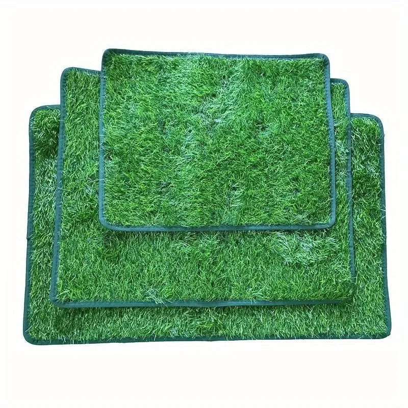 Artificial grass dog toilet training mat with drainage base tray