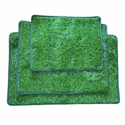 Artificial grass dog toilet training mat with drainage base tray