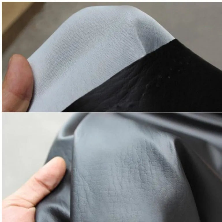 Black PU universal motorcycle seat cover, 84×69cm, single cushion for scooter or motorbike seat