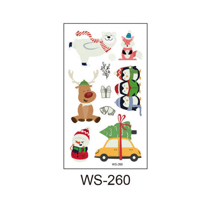 Glowing Christmas Santa Claus tattoo stickers in various festive designs