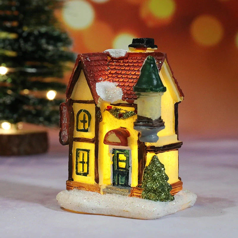 Christmas Decorations Micro Landscape Resin House with intricate design, 4cm * 6.5cm * 9cm