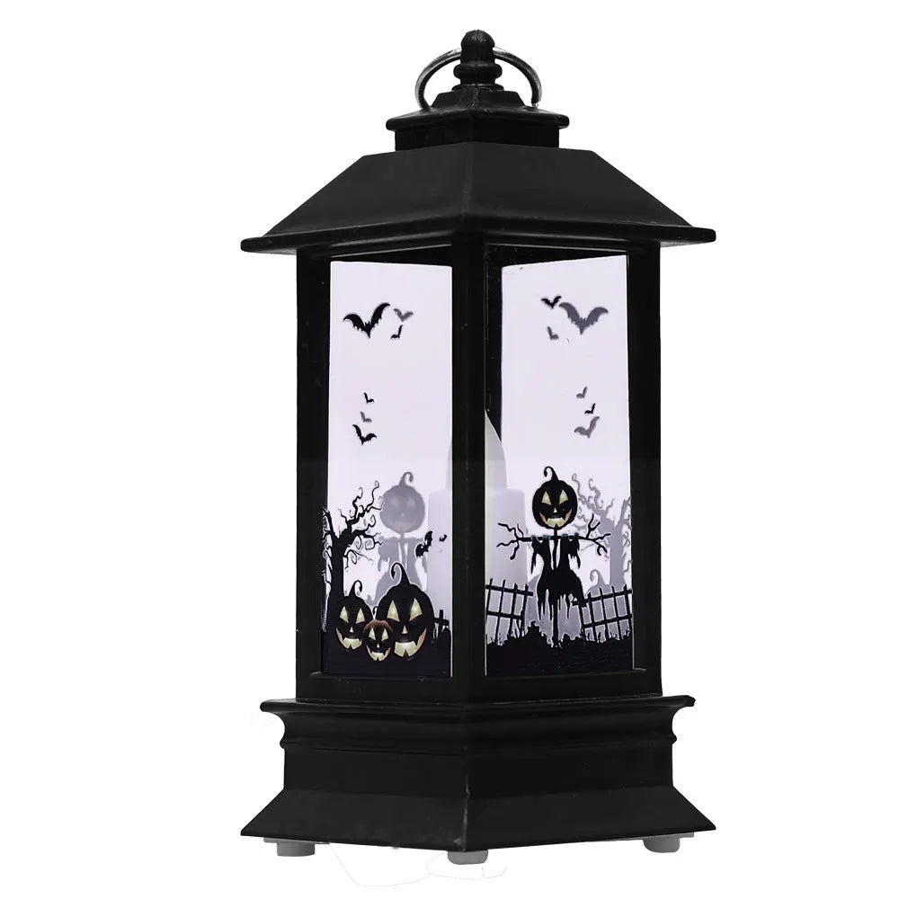 Plastic Halloween pumpkin shaped LED lamp with decorative lighting for battery powered home or party decor