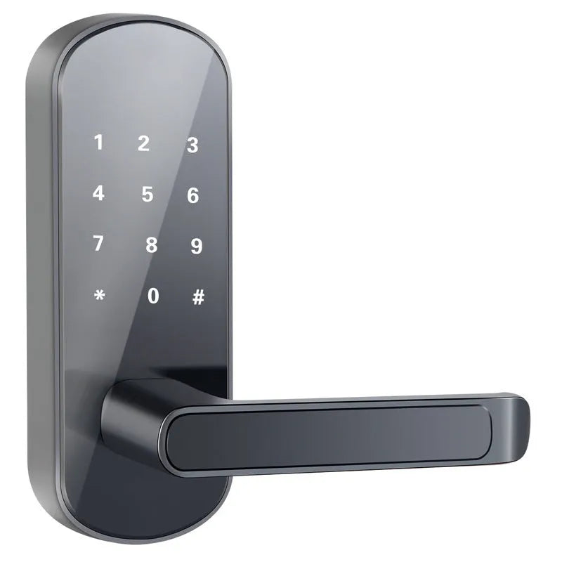 Smart Bluetooth fingerprint lock in black or silver finish for wooden doors and office doors