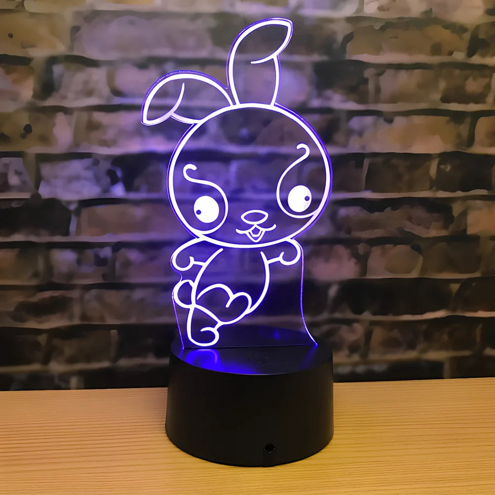 Zodiac LED night light in ox model on ABS base, showing touch-activated seven colours and 87x87x41mm dimensions
