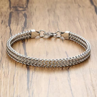 18K gold plated titanium steel hemp flower bracelet for men and women