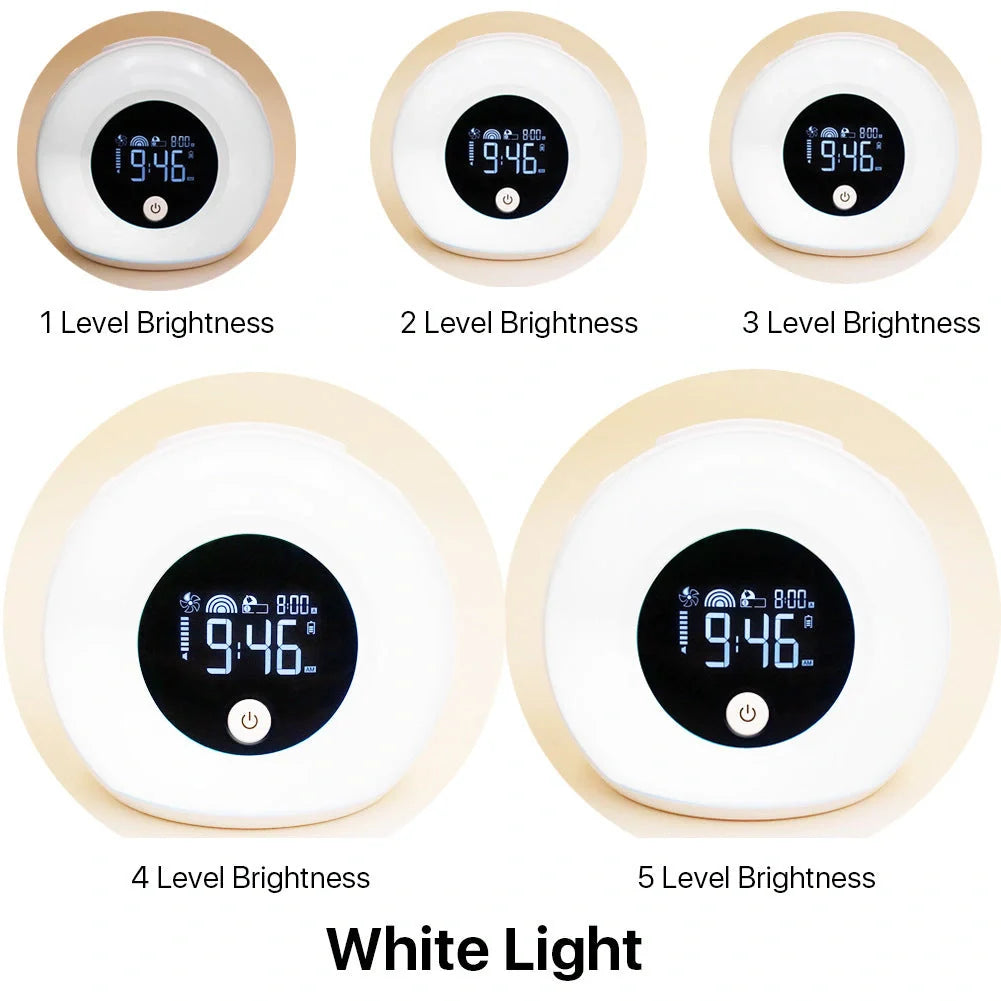 Digital Music Alarm Clock with Bluetooth 5.0 and VA LCD screen in colourful design