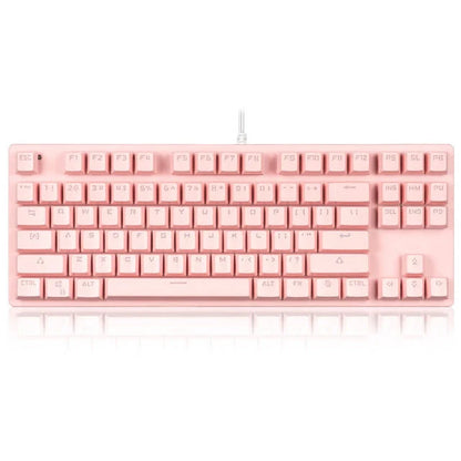 Mechanical Keyboard with Green Shaft and 87 Non-Punch Keys in various colors