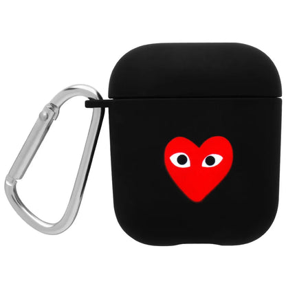 Black and Pink hard PC plastic covers for AirPods cases with decorative patterns.
