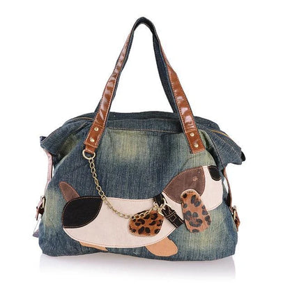 Stylish denim women's shoulder bag with multiple pockets for essentials