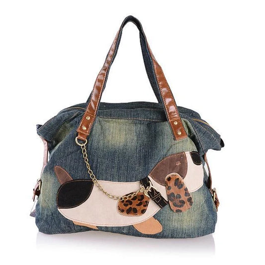 Stylish denim women's shoulder bag with multiple pockets for essentials