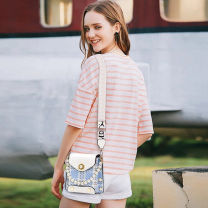 Stylish crossbody bag for women with delicate pearl pendant and adjustable strap for versatile carrying options