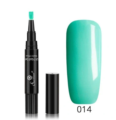 3-in-1 Gel Nail Varnish Pen with Glitter for One-Step Nail Art