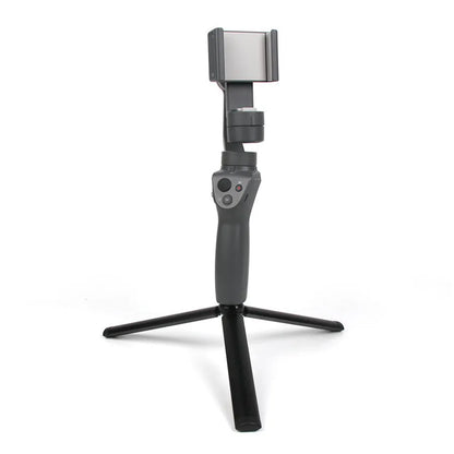 Black aluminium mobile phone tripod with PTZ adjustments for handheld stabilisation
