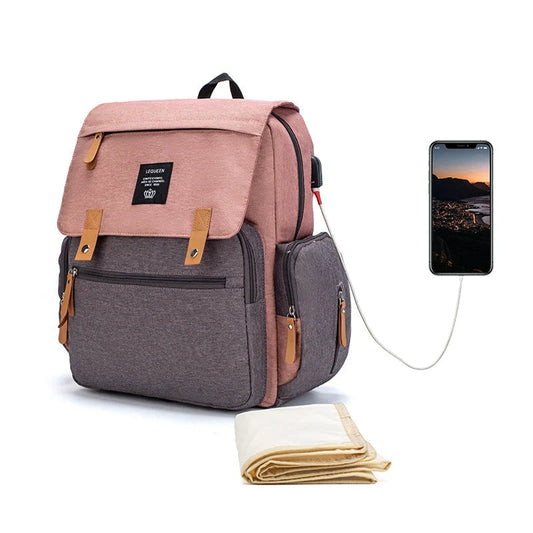 LEQUEEN Stylish Large Capacity Mummy Bag in various colors and styles, perfect for parents on the go.
