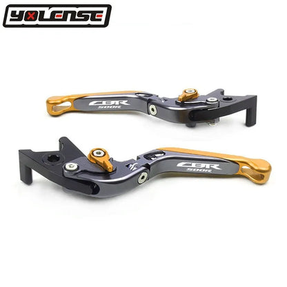 CNC foldable telescopic brake clutch horn levers for Honda CBR500R 2013 onwards, T6061 alloy, anodised, pair