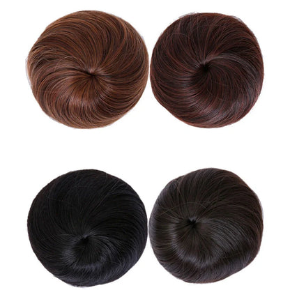 Synthetic hair wig with decorative flower buds in various shades