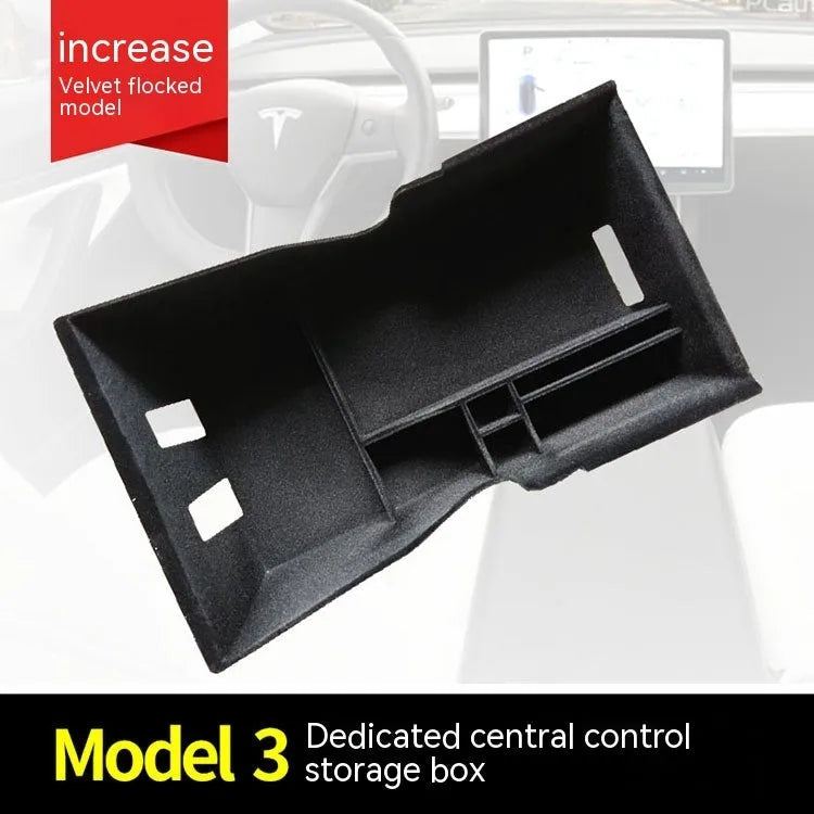 Tesla Model 3 and Model X/S centre console storage box retrofit organiser with plastic construction
