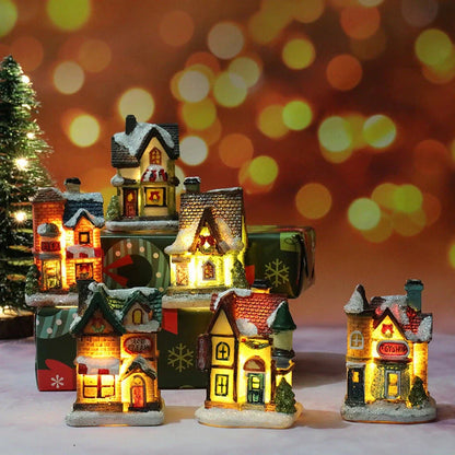 Christmas Decorations Micro Landscape Resin House with intricate design, 4cm * 6.5cm * 9cm