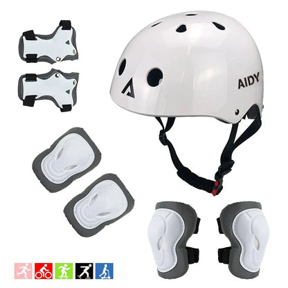 Children's roller skating protective helmet in blue, black, and yellow