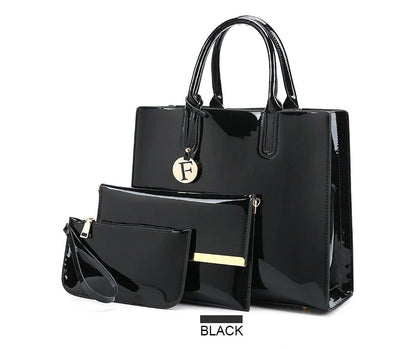 3 Sets Leather Handbags in various colours with zipper closure and cell phone pocket
