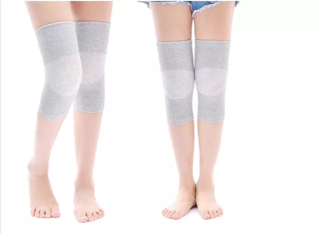 Knee support sleeves for joint pain and arthritis relief in black, skin, and gray