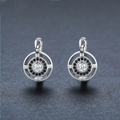 Luxury zircon studded copper over earrings for women, showcasing elegant design and sparkling zircon stones.
