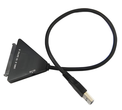 Black USB 3.0 to SATA 7+15 pin adapter cable for connecting 2.5 and 3.5 inch hard drives to a computer.