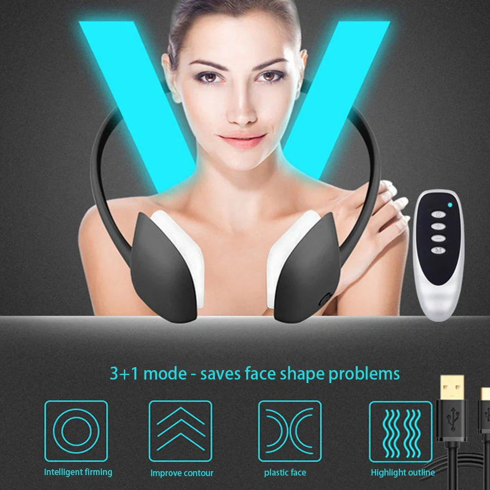 Micro current facial facelift device measuring 200x180x75mm with 0.2W power output for facial massage