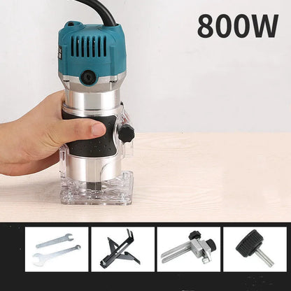 800W Electric Wood Polishing Trimmer with aluminium alloy body and dustproof casing