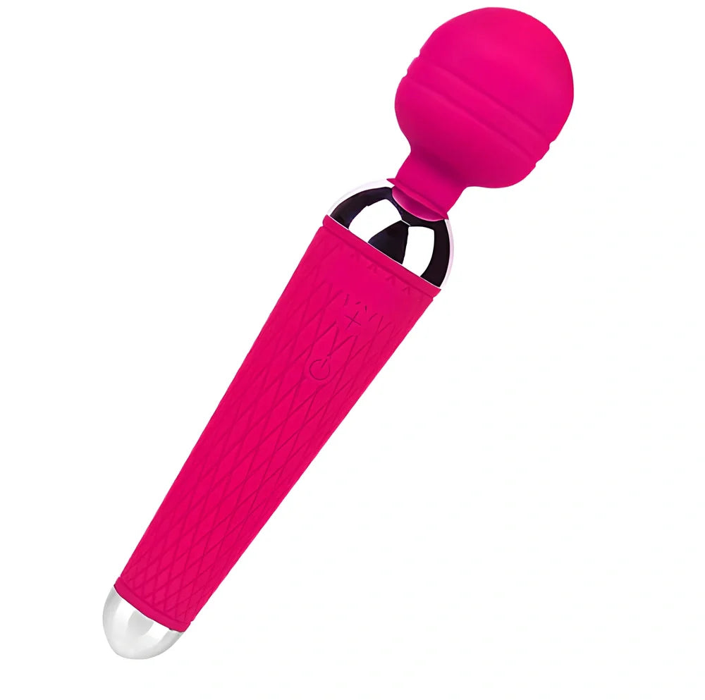 Pink electric AV vibrator with automatic thrusting mechanism, 200mm length