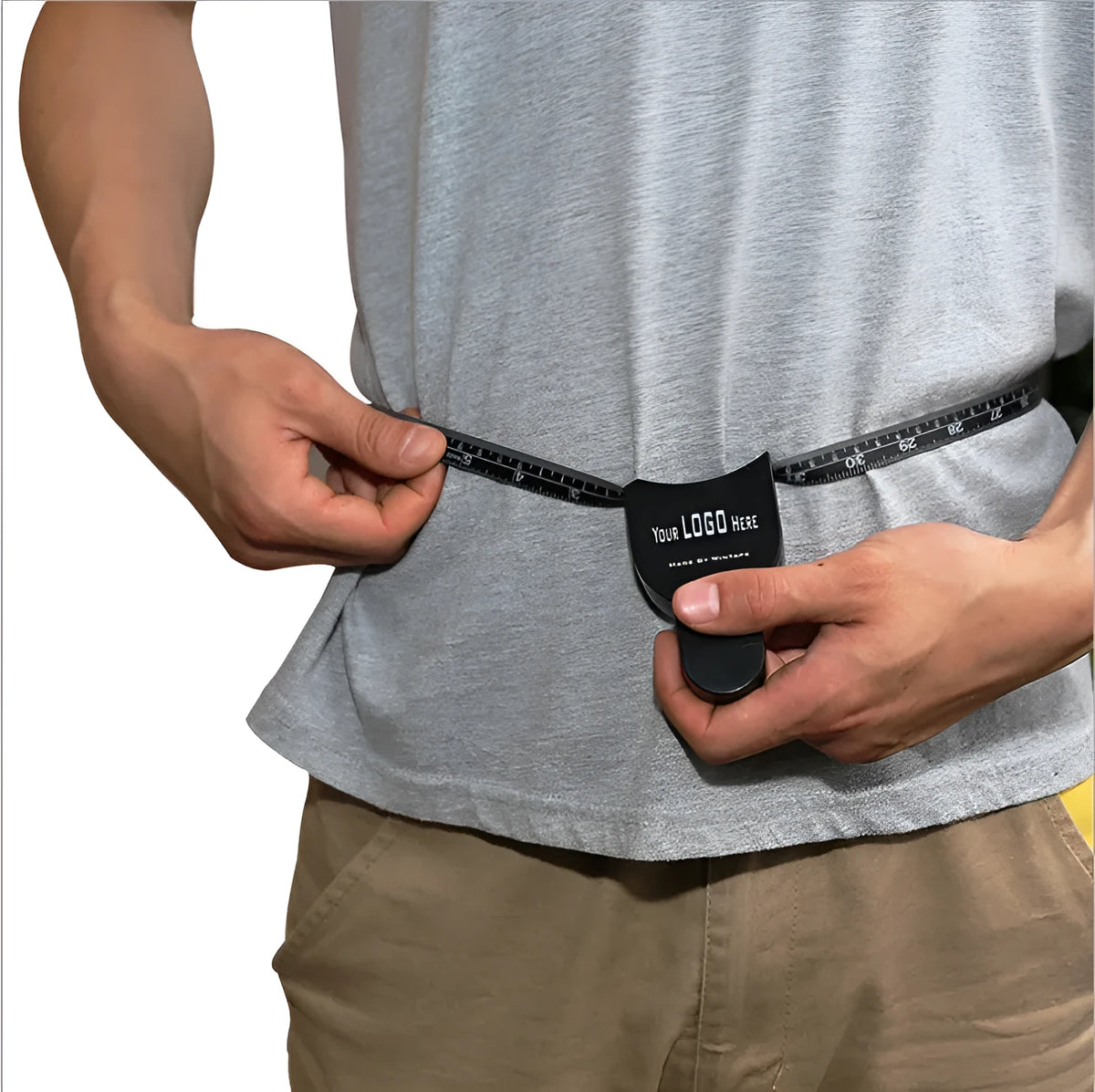 Black ABS body fat caliper measurement tool showing 0-70mm range scale