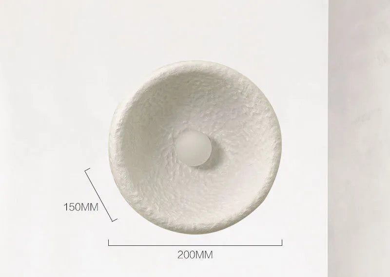Japanese modern wall lamp with resin shade in three diameter sizes