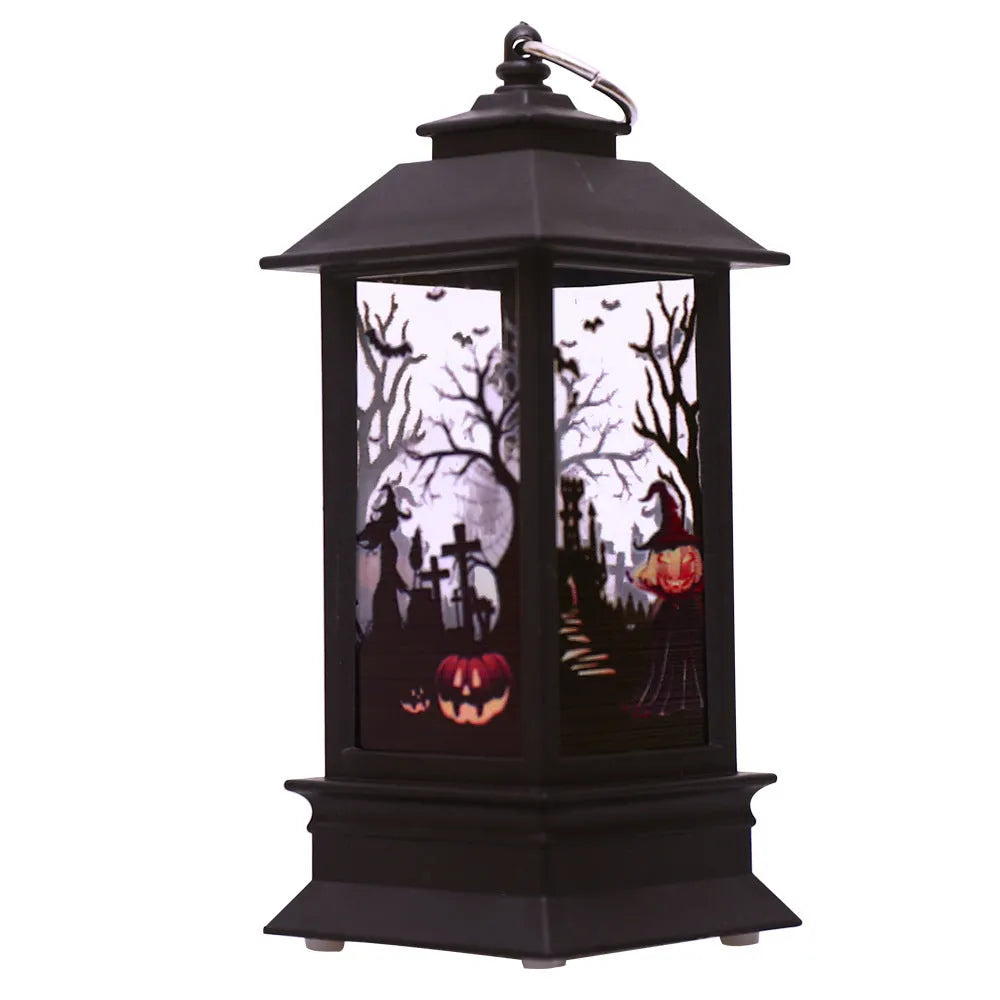 Plastic Halloween pumpkin shaped LED lamp with decorative lighting for battery powered home or party decor