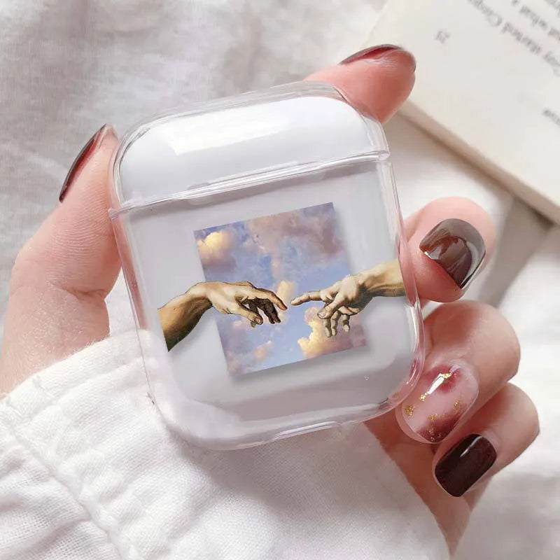 Transparent plastic protective case for Apple AirPods and AirPods Pro headphones
