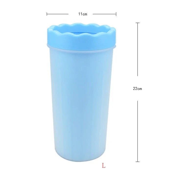 Silicone dog paw cleaning cup with soft bristles for easy and gentle paw washing