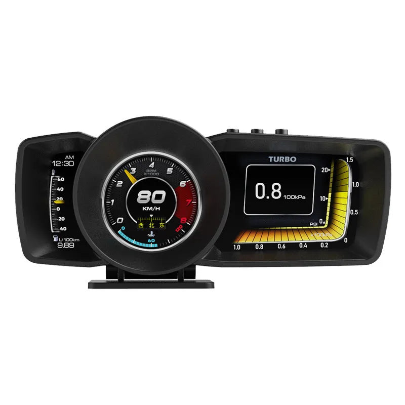 A600 OBDII driving computer with colour display showing vehicle data, GPS and BeiDou support