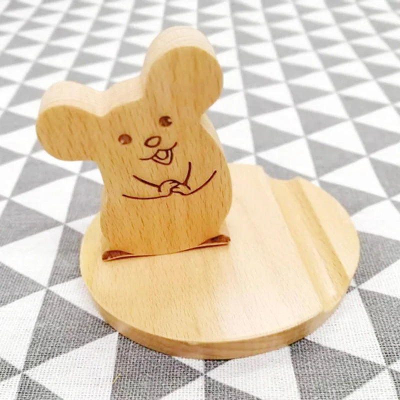 Custom beech wood lazy phone holder with various designs for hands-free convenience