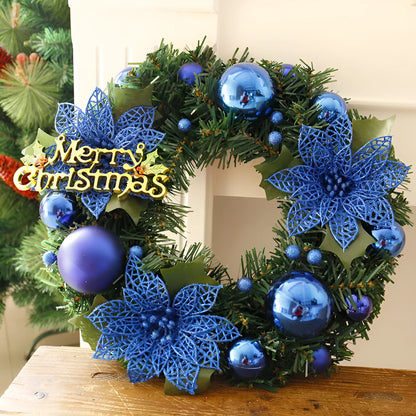 30cm multicolour plastic Christmas wreath decoration for doors and walls
