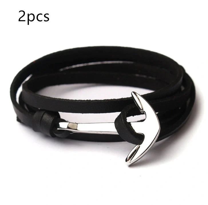 Stylish unisex anchor bracelet with hand strap, perfect for nautical fashion enthusiasts